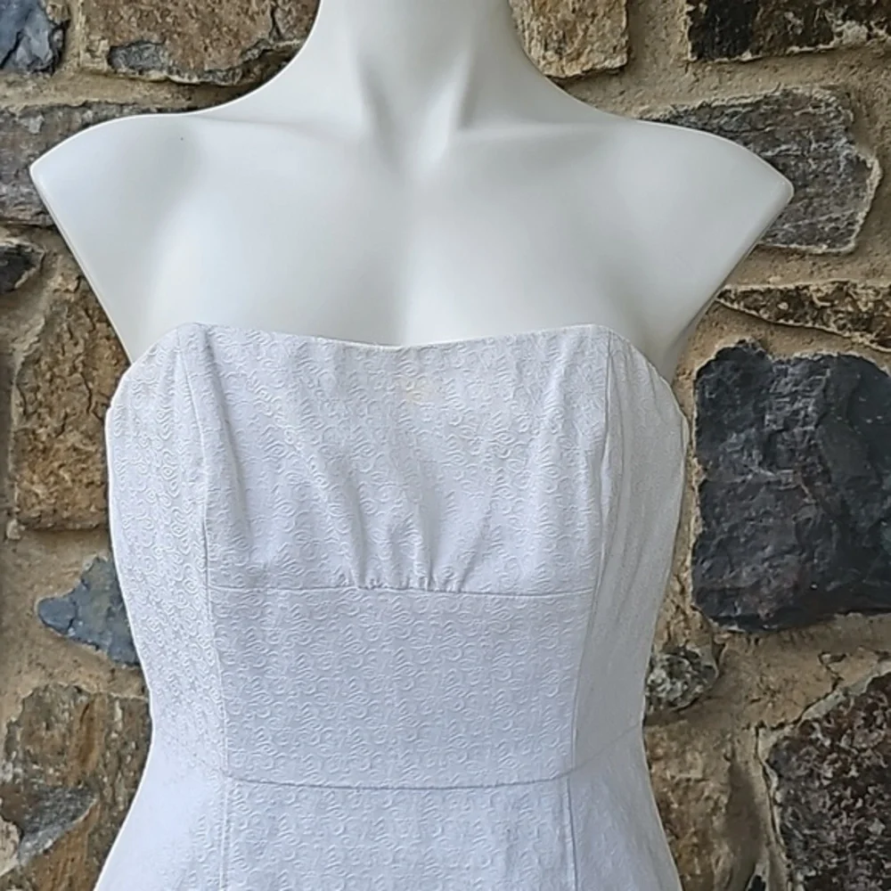 Lilly Pulitzer white Strapless dress Size 0 - Picture 3 of 11